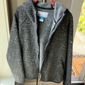 Columbia Gray Zip Up Sweater Casual Knit